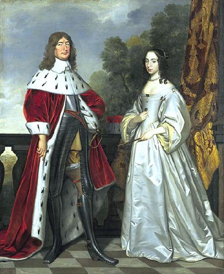 Gerard van Honthorst Double portrait of Friedrich Wilhelm I (1620- 1688) and Louise Henriette (1627-1667). oil painting image